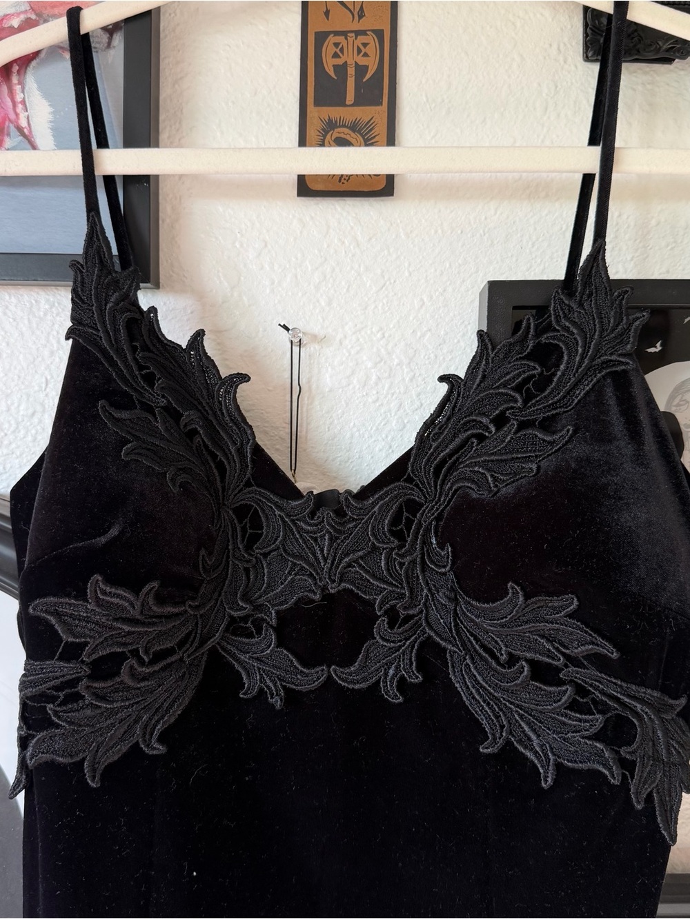 vintage 90s goth velvet formal maxi dress